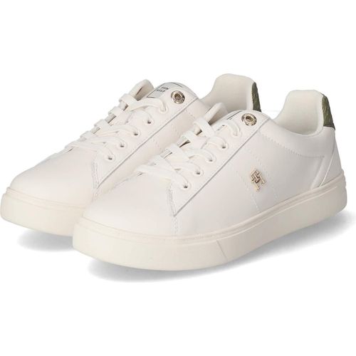 Tommy Hilfiger Damen Low Sneaker/ Schnürschuhe ELEVATED Weiss Glattleder Größe: 39