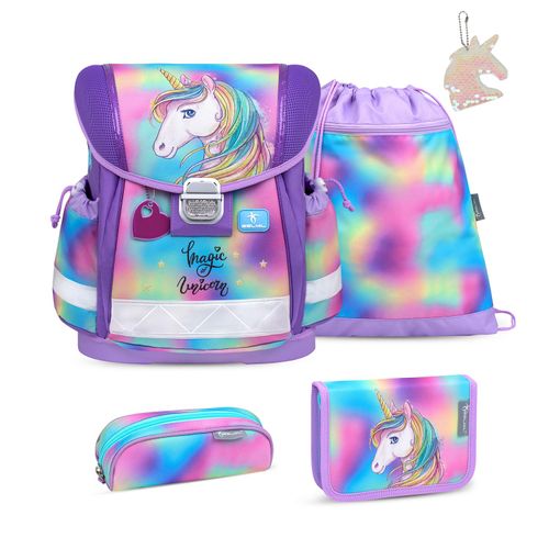 Classy Rainbow Color Schulranzen Set 5 teilig mit extra Schlüsselanhänger