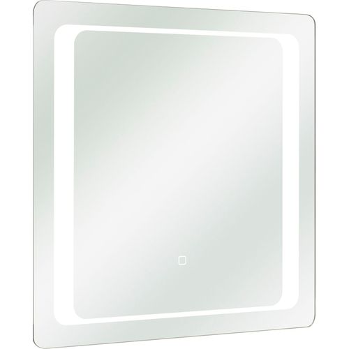 Badspiegel SAPHIR "Quickset Spiegel inkl. LED-Beleuchtung und Touchsensor, 70 cm breit", silber (alufarben), B:70cm H:70cm T:3cm, Aluminium, Holzwerkstoff, Spiegel, Badspiegel, Flächenspiegel rechteckig, 12V LED, 1250 LM, Wandspiegel