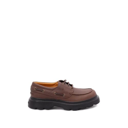 Polished Calf Leather Lace-Up Shoes - Gr. 6_5 - in Braun