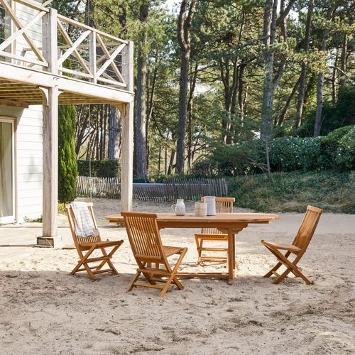 Ovale Outdoor Sitzgruppe aus Akazienholz Capri 4