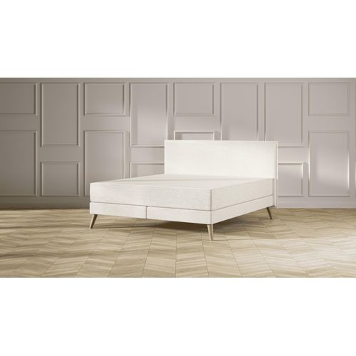Emma Elite Boxspringbett V2 – Beige - 180x200cm - Kopfteil Kissen - Holzfüße Image