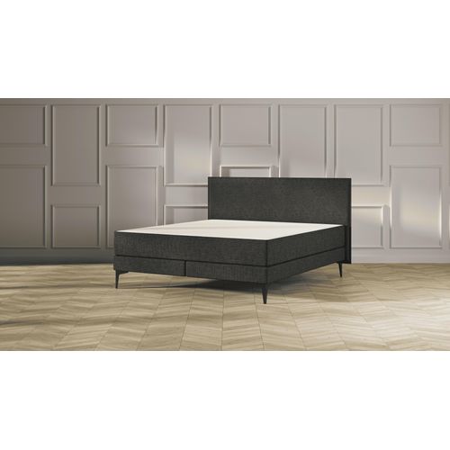 Emma Elite Boxspringbett Komfort V2 - Dunkelgrau - 180x200 cm - Kopfteil Kissen - Metallfüße Image