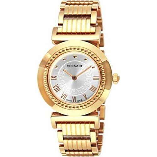 Versace P5Q80D001S080 Vanity Lady weiss roségold Edelstahl Armband Uhr Damen NEU