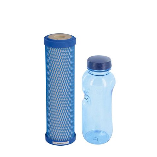 Wasserfilterpatrone EM Puro Carbonit® & Tritan Trinkflasche 0,5l BPA frei