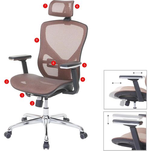 Bürostuhl MCW-A61, Schreibtischstuhl, Sliding-Funktion Stoff/Textil ISO9001 mandarin/mandarin