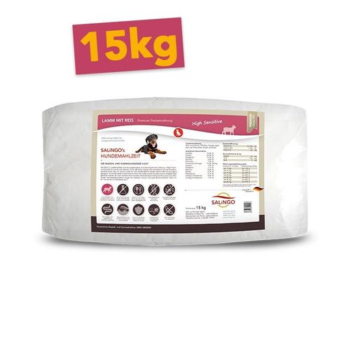 SALiNGO Premium Hunde Trockenfutter Lamm mit Reis | sensitive | 15 kg