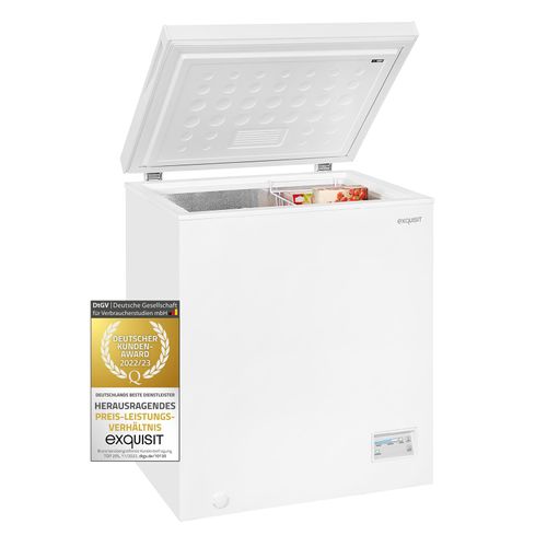 Exquisit Gefriertruhe GT150-E-040F weiss | Standgerät | 142 l Volumen | Weiß