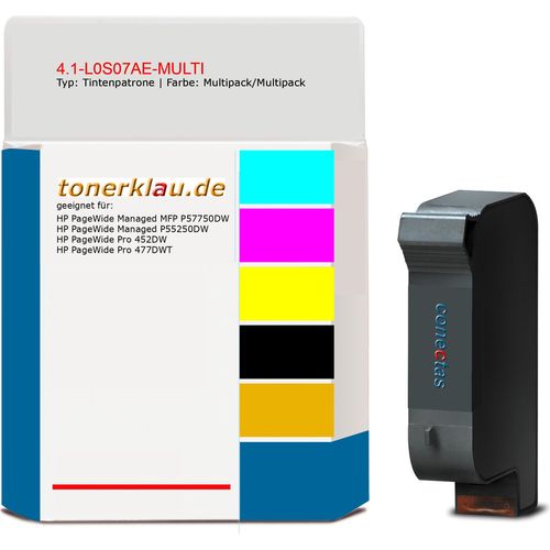 [ MultiPack ] Tinte/Tintenpatrone 4.1-L0S07AE-MULTI [ mit Chip ] kompatibel mit HP F6T81AE [ 973X ]