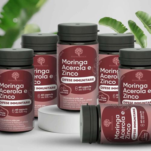 Nahrungsergänzungsmittel für das Immunsystem: Acerola, Zink und Moringa – 6 Flaschen