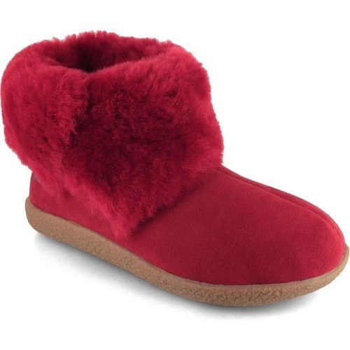 HAFLINGER Damen Lammfell Hausschuhe Lemmi, sangria 40