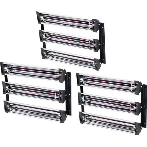 SucceBuy 3x Farbtrockner Heizkörper Infrarot Heizlampe 3kW zum Lackieren, 3er Set, Einstellbare Temperatur von 40 bis 100℃, Große Oberfläche