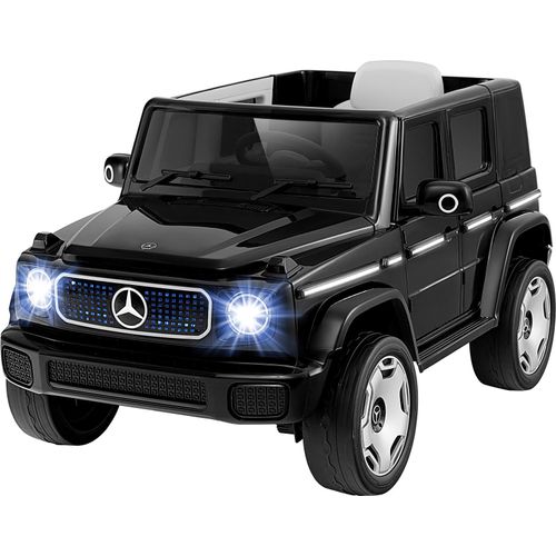 GOPLUS 12V Kinder Elektroauto, Elektroauto Mercedes-Benz mit 2,4G Fernbedienung, LED-Lichteffekte & Hupe, Schwarz