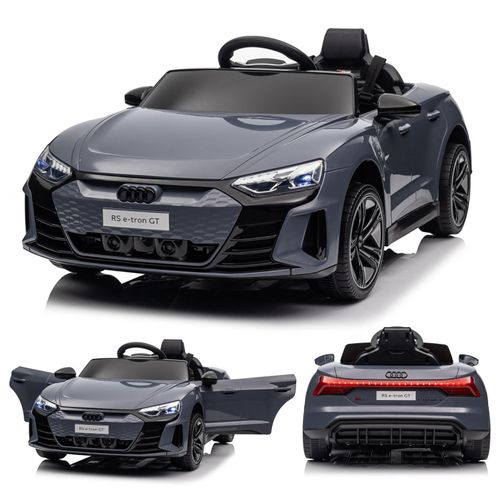 Audi RS e-tron GT Kinderauto Kinder Elektroauto 12V mit Musikbreitem Sitz, verstellbarem Sicherheitsgurt grau