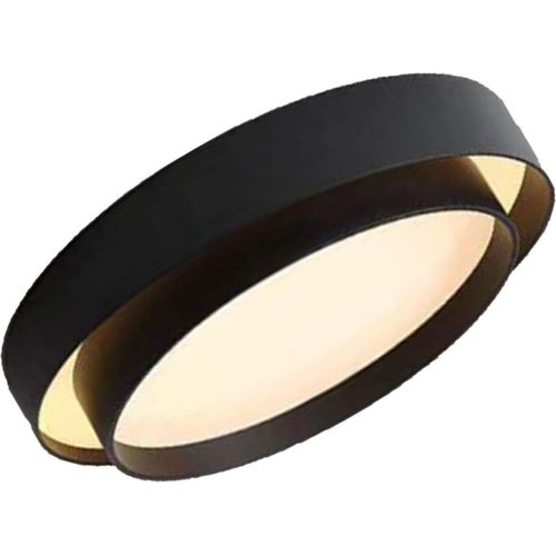 Round Flush Mount Light Doubel Ring Style Warm Lighting Ceiling Hallway Ceiling Light Fixture Eye Friendly Indoor Lamp Black
