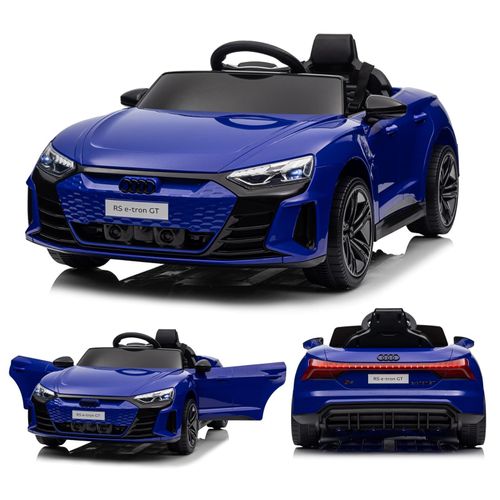 Audi RS e-tron GT Kinderauto Kinder Elektroauto 12V mit Musikbreitem Sitz, verstellbarem Sicherheitsgurt Dunkelblau
