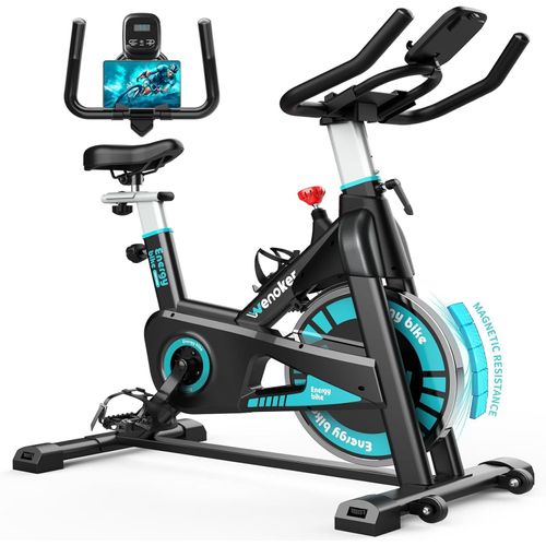 Wenoker Heimtrainer Fahrrad mit Magnetischem Widerstand, Indoor Fitnessbike Heimtrainer Kardio Training Fitnessbikes Hometrainer Fahrrad 160 kg Belast