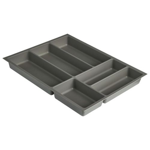 Nobilia Besteckeinsatz Depot , Schiefer , Kunststoff , 6 Fächer , 45x4.9x50 cm , Küchenzubehör, Besteckkästen