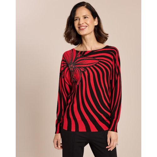 Pullover mit Strahlen-Blumen-Druck
