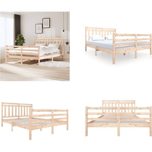vidaXL Massivholzbett 150x200 cm - Bettrahmen - Bettgestell - Bett - Massivholzbettrahmen