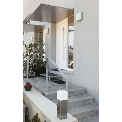 LCD Wand- & Deckenleuchte Bewegungsmelder Edelstahl E27 IP44 25x25x9,5cm 046SEN Italy