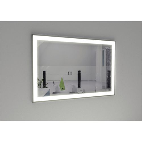 infraNOMIC LED-Line Spiegel mit Alu-Rahmen 10mm, 400W, 700x600 mm, Titan (GHE-S-M10-76-LED)