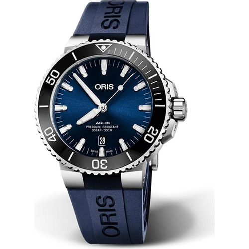 Oris 01 733 7730 4135-07 4 24 65EB Aquis Date Automatik blau schwarz Herren Uhr