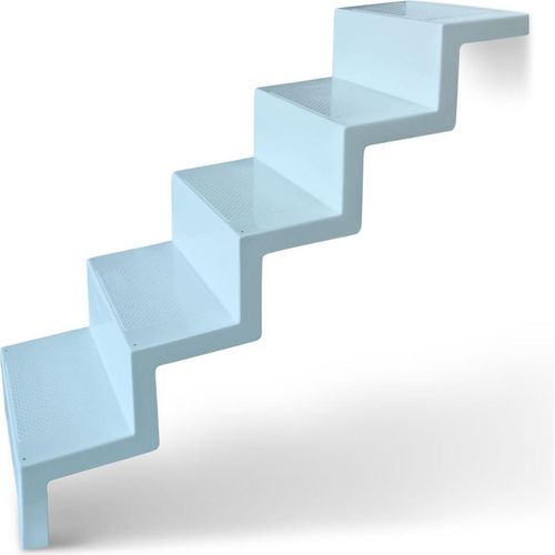 Treppe Eleganz 60 kurz | 5-stufig | Wandbefestigung kurze Ausführung | Meerblau