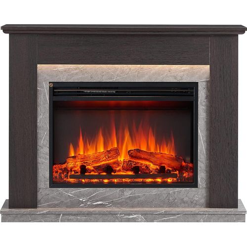 Elektrokamin BALDERIA Ajax, Standkamin mit 3D-Flammeneffekt, Heizung 2000W - dunkle Eiche