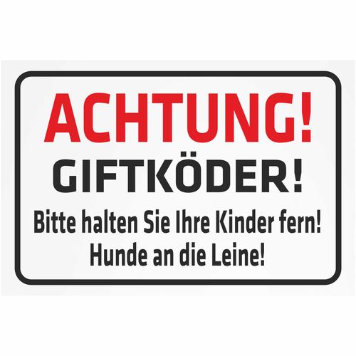 INDIGOS UG - Aufkleber - Sicherheit - Achtung Giftköder. Bitte halten Sie Ihre Kinder fern. Hunde an die Leine - 800x600 mm