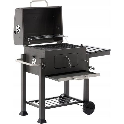 Großer Grill auf Rädern - Grillrost aus Gusseisen