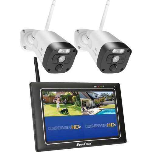SecuFirst 2K Überwachungskamera Aussen mit Innen Monitor, 7