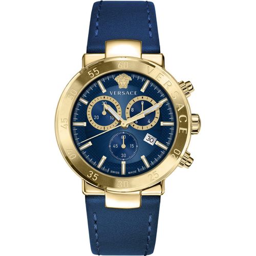 Versace Herren Uhr Armbanduhr Chronograph URBAN MYSTIQUE VEPY00921 Leder