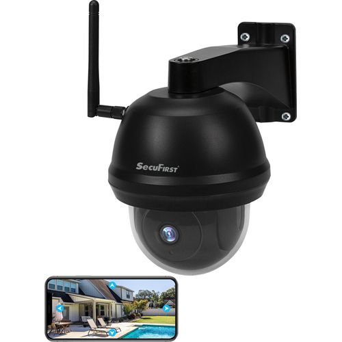 SecuFirst PTZ Überwachungskamera Aussen WLAN,Outdoor Kamera Überwachungs 1080P, Bewegungserkennungsalarm,Nachtsicht, 2-Wege-Audio, Schwarz.