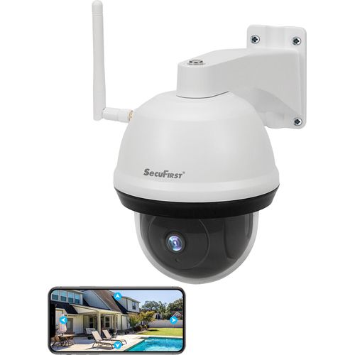 SecuFirst PTZ Überwachungskamera Aussen WLAN, Outdoor Kamera Überwachungs 1080P, Bewegungserkennungsalarm,Nachtsicht, 2-Wege-Audio, Weiß.