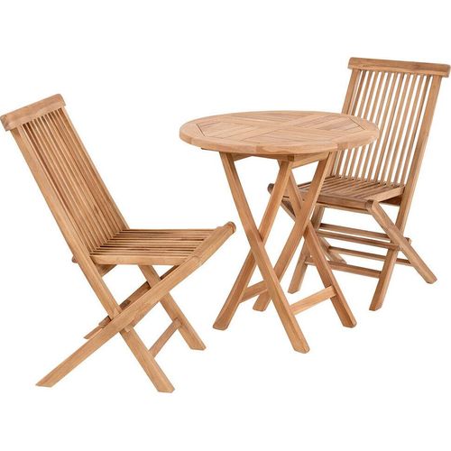 Oviedo Gartenset Esstisch Ø70cm natur und 2 Toledo Stuhl natur.