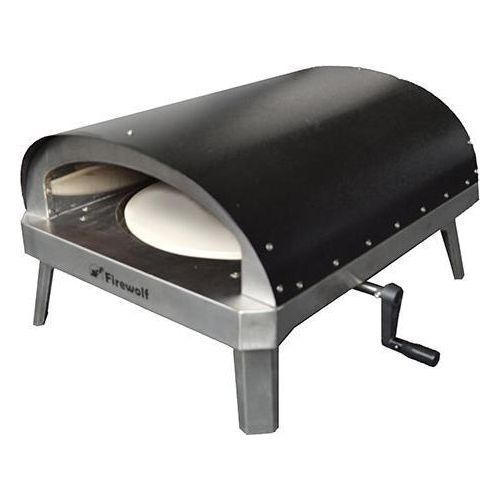 FIREWOLF® LITTLE JOE Pizzaofen | Outdoor Garten draußen | Gaspizzaofen 500 °C| Drehbarer Pizzastein 13“ mit Kurbel, Pizzaschieber, Gasschlauch