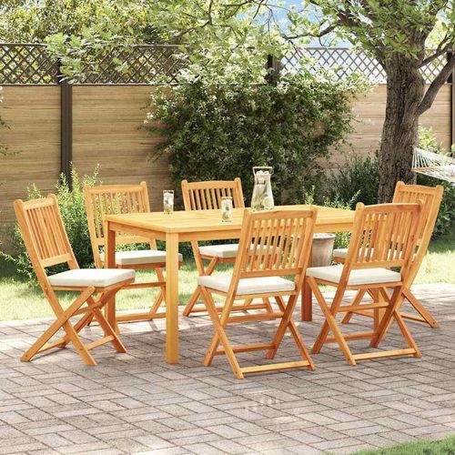 Klappstuhl 6 pcs Weiß 49 x 57,5 x 92 cm Massivholz Akazie