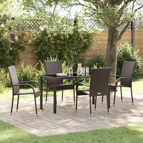 Garten Essgruppe 5 pcs Braun