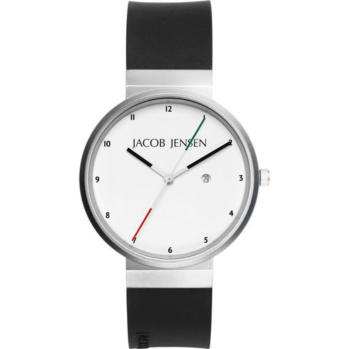 Jacob Jensen 646 Herrenuhr Titan Quarz Schwarz/Weiß