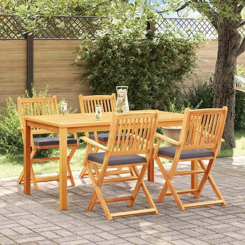 Klappstuhl 4 pcs Grau 49 x 57,5 x 92 cm Massivholz Akazie