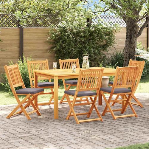Klappstuhl 6 pcs Grau 49 x 57,5 x 92 cm Massivholz Akazie