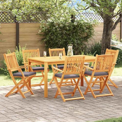 Klappstuhl 6 pcs Grau 49 x 57,5 x 92 cm Massivholz Akazie