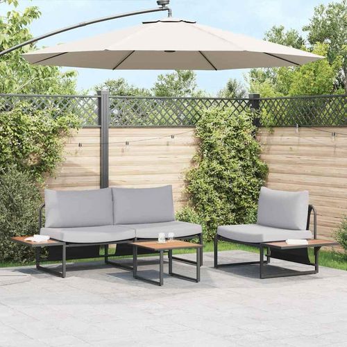 Garten Essgruppe 3 pcs Hellgrau Stahl