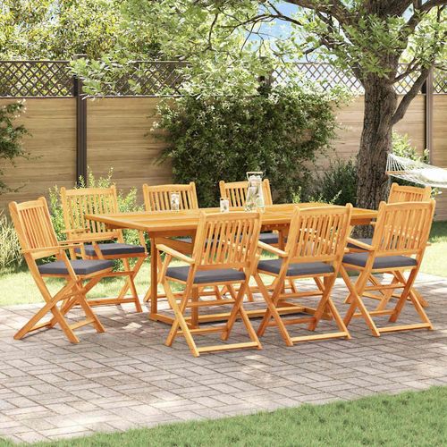 Klappstuhl 8 pcs Grau 49 x 57,5 x 92 cm Massivholz Akazie