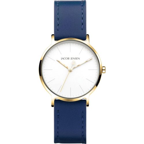 Jacob Jensen 176 Damenuhr Quarz Titan Blau/Goldfarben