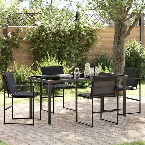 Garten Essgruppe 5 pcs Schwarz 160 x 80 x 73 cm