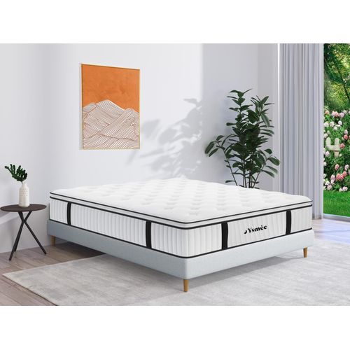 Taschenfederkernmatratze 180 x 200 cm - mit integriertem Topper - 1 Zone - Härtegrad 3 - Stärke 28 cm - AMERICAN DREAM von YSMÉE