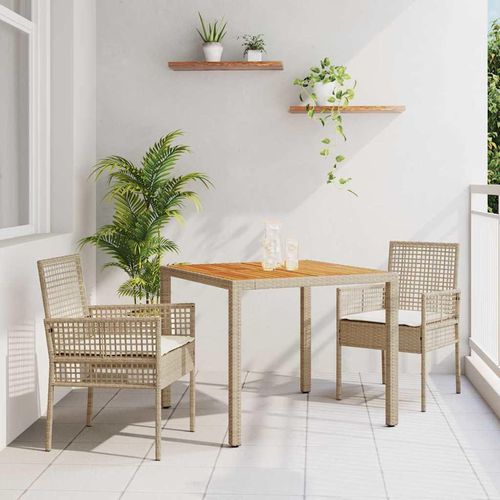 Garten Essgruppe 3 pcs Beige Poly Rattan