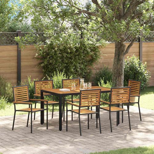 Garten Essgruppe 7 pcs Schwarz 150 x 90 x 75 cm Poly-Rattan